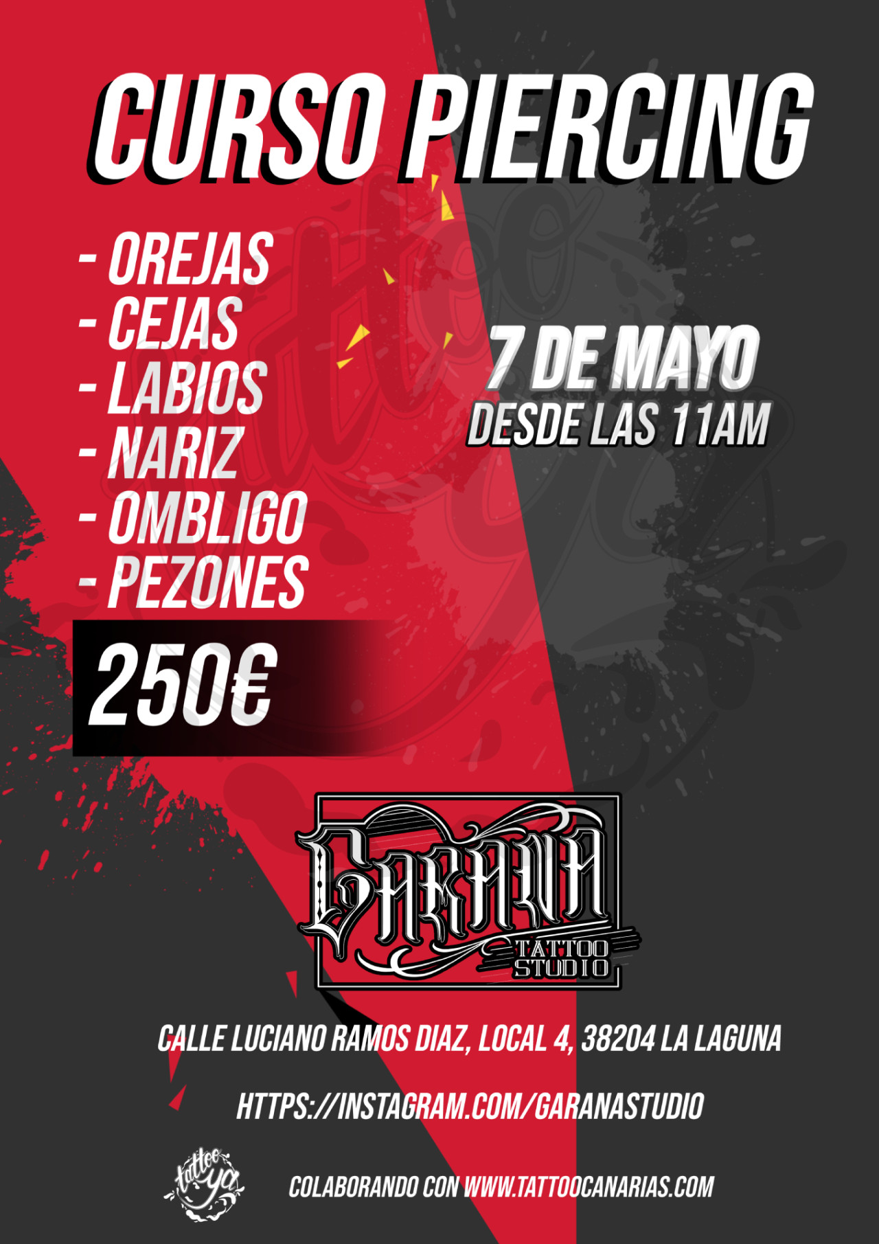 Curso de Piercing Tenerife - 7 Mayo 2022